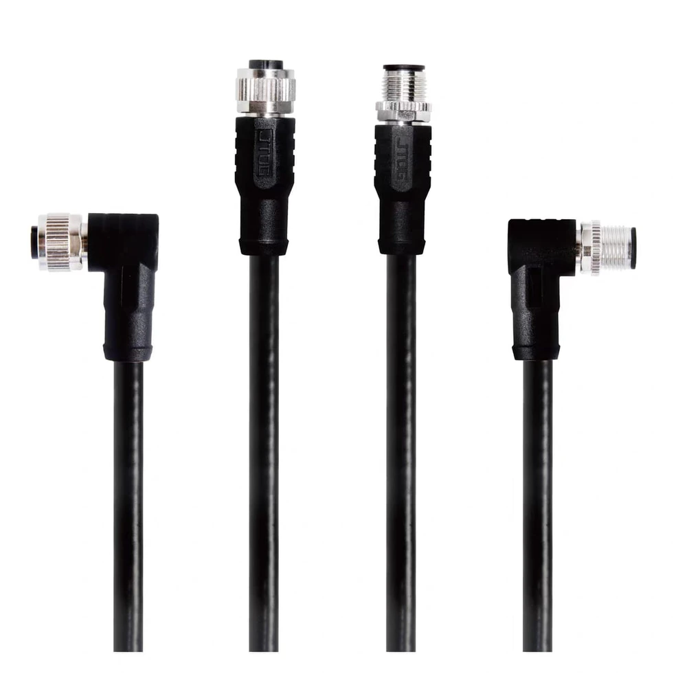 Straight and right-angle M12 sensor cable assemblies