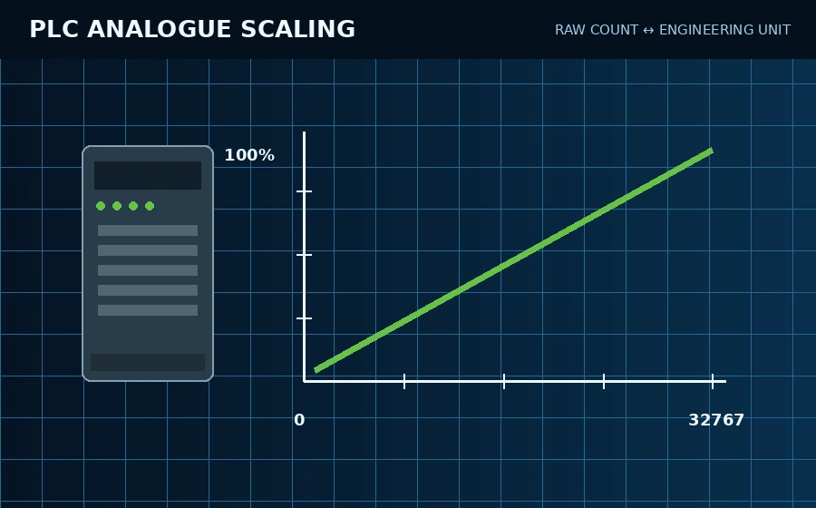 PLC Analogue Scaling Calculator engineering illustration